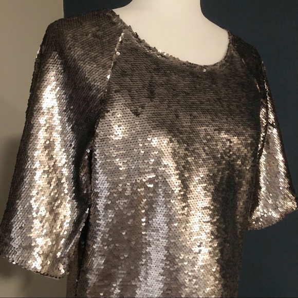 NWT Skies Are Blue gold sequin top - Picture 4 of 10